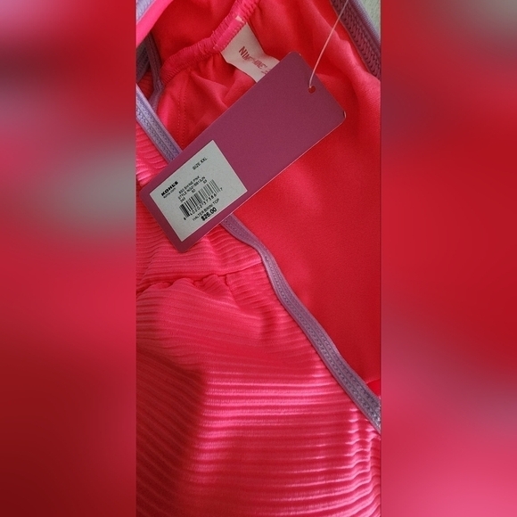 Juniors Ninty-Nine° Colorblock Halter Bikini Swim Top XXL 19 Pink Purple NWT - Picture 4 of 6